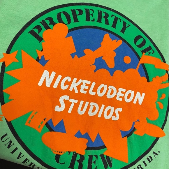 Vintage 1990 Nickelodeon Universal Studios Promo Slime Shirt Bright Green Tank - Picture 3 of 11